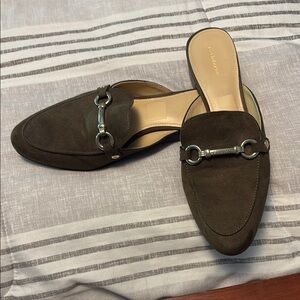 Elegant Olive Green Suede Mules by Liz Claiborne